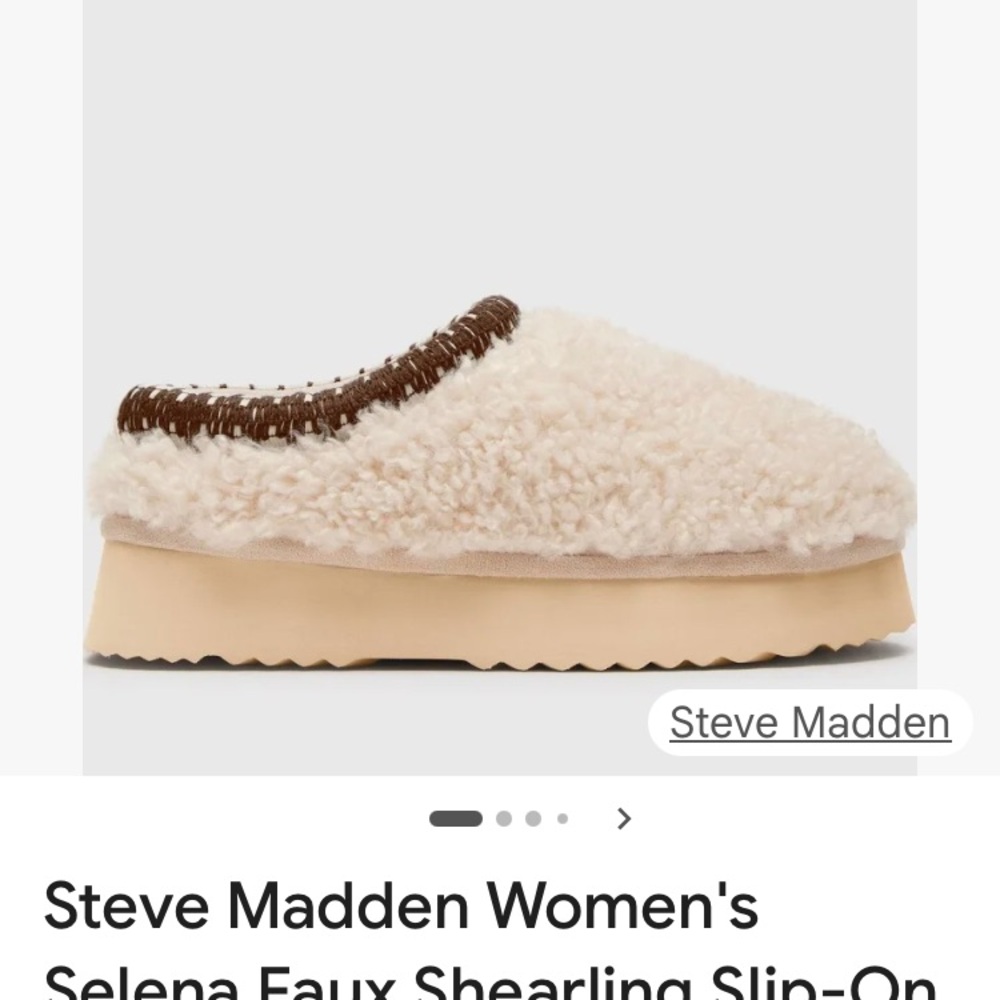 Steve Madden Women's Tan Faux Shearling Mules